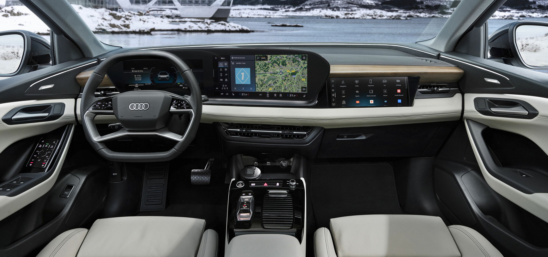 Notranjost Q6 e-tron v svetli izvedbi